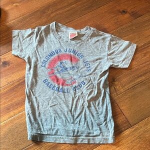 HOMAGE Gray Tee with Red & Blue Columbus Junior Jets Graphic